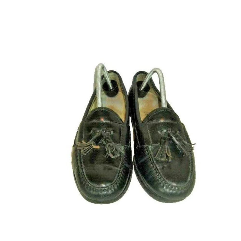 Mens Cole Haan Black Leather Tassel Loafers Shoes sz 9D